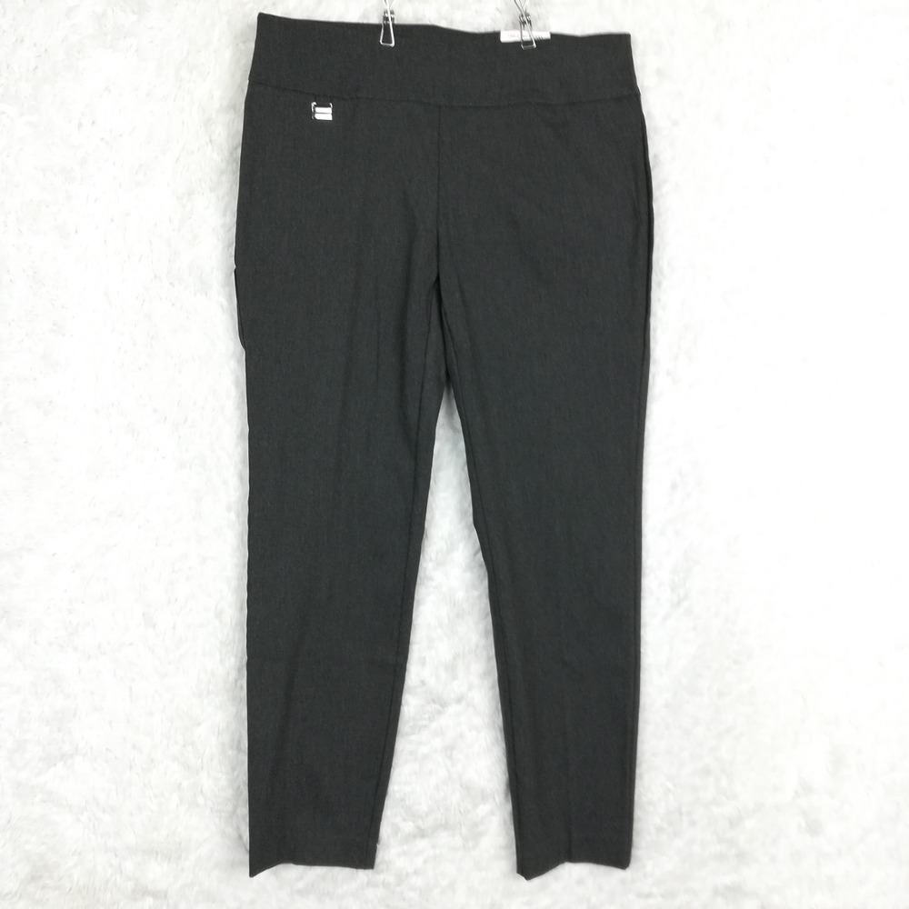 Alfani Womens Pants Skinny Tummy Control Dark Grey Heather Short Petite 10PS New